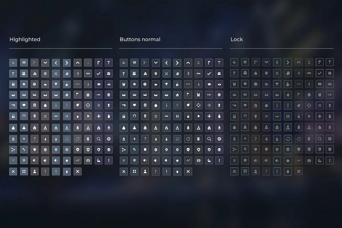 Flat Dark Themed GUI / UI Kit – over 600 PNG ! asset