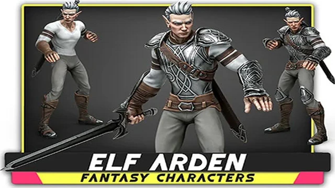 Elf Arden - Stylized Medieval Elven Warrior - Animated RPG Character Hero - #56
