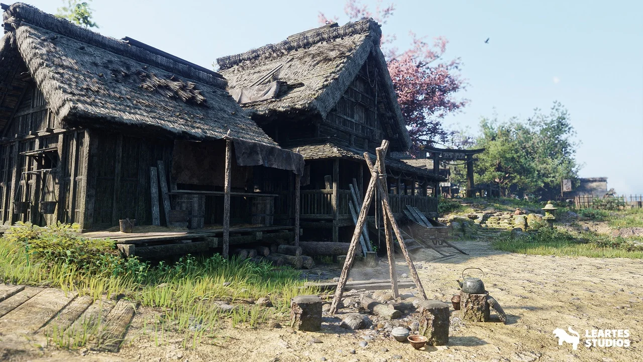 Feudal Japanese Village Environment ( Japan Medieval Japanese Japan Feudal 3D ) asset