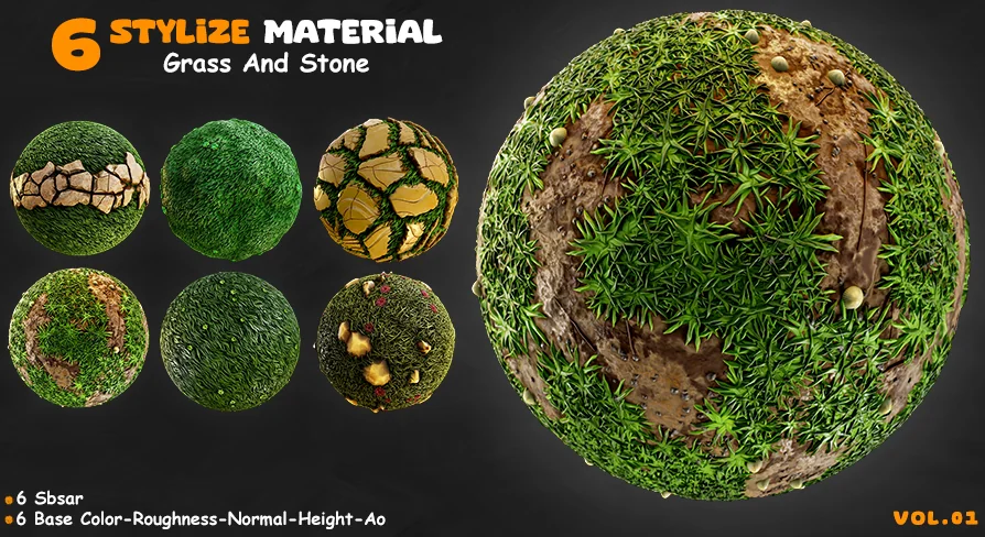 6 Stylize Material Grass And Stone