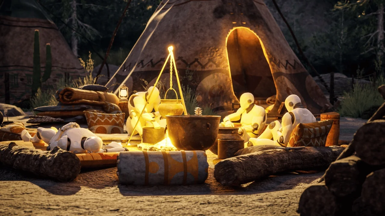 Native American Village (Village, Wild West Village, Mountains, Village) asset