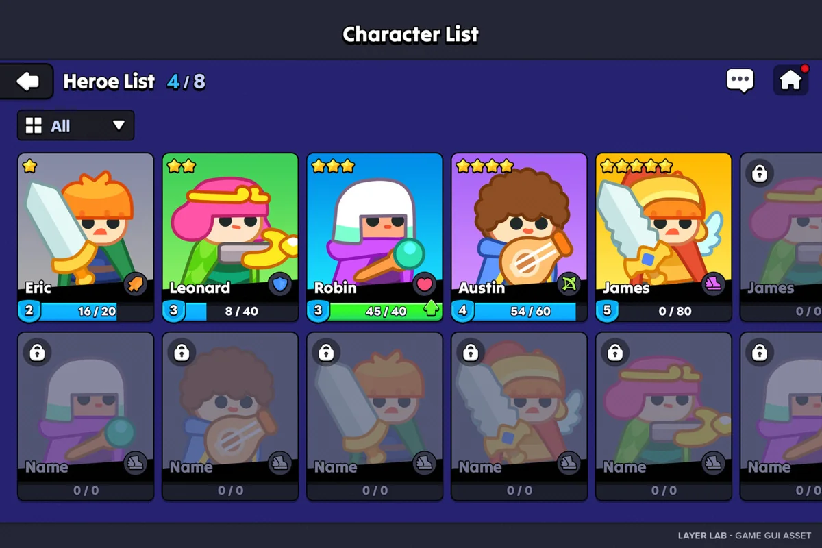 GUI – Casual Fantasy asset