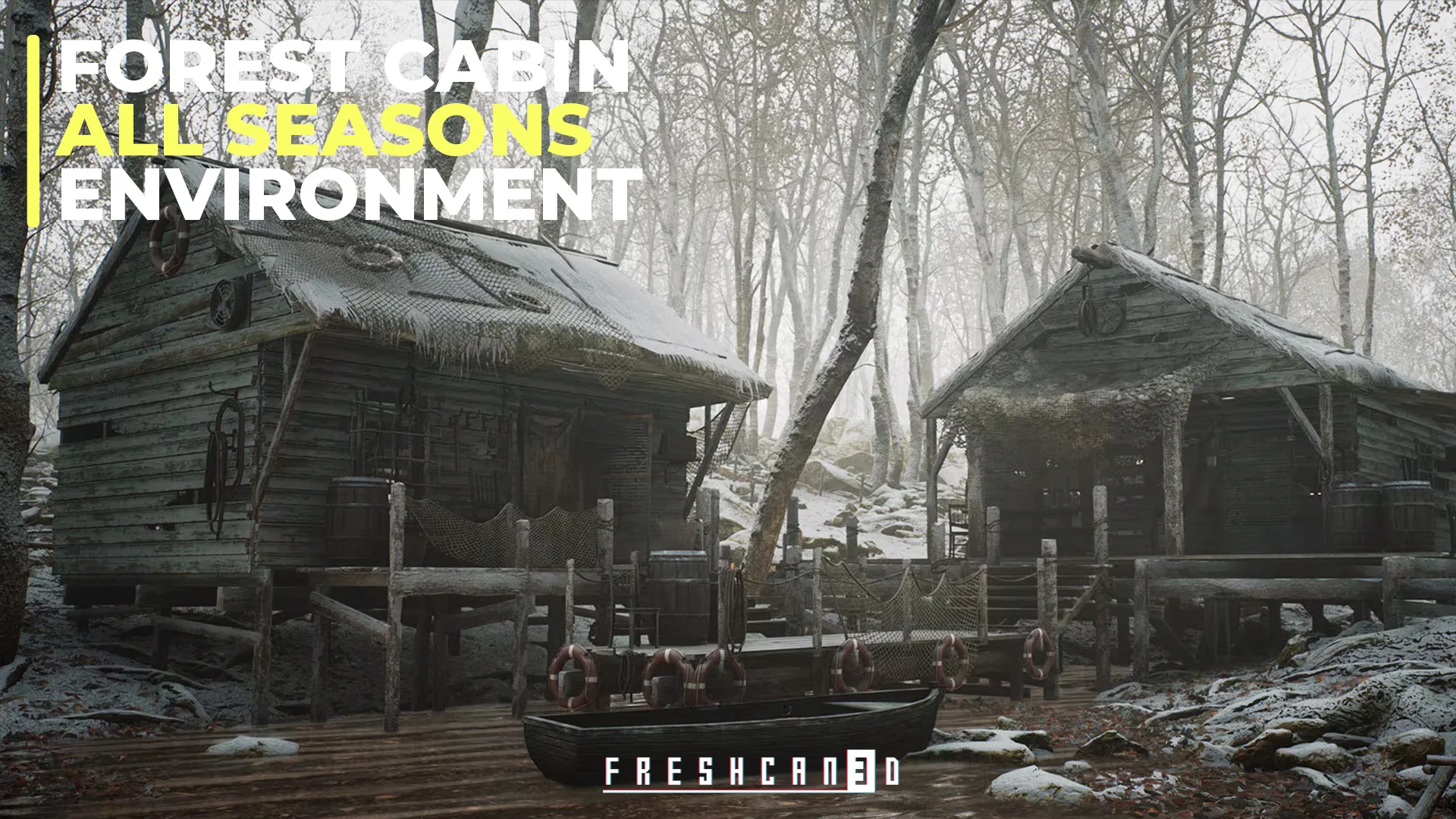 Survival Forest Cabin Bundle (Survival Environment, Forest House, Log House )