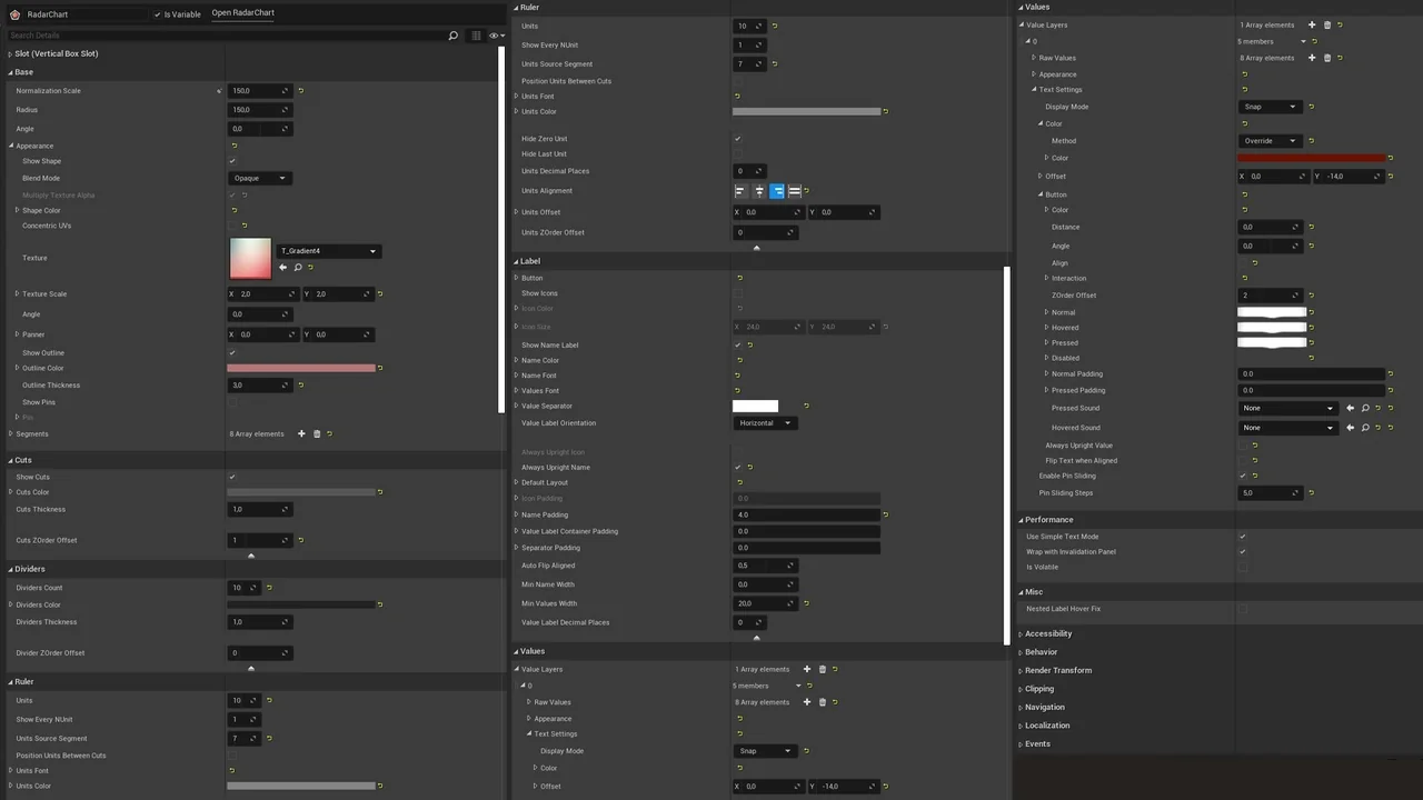 Radar Chart Widget asset
