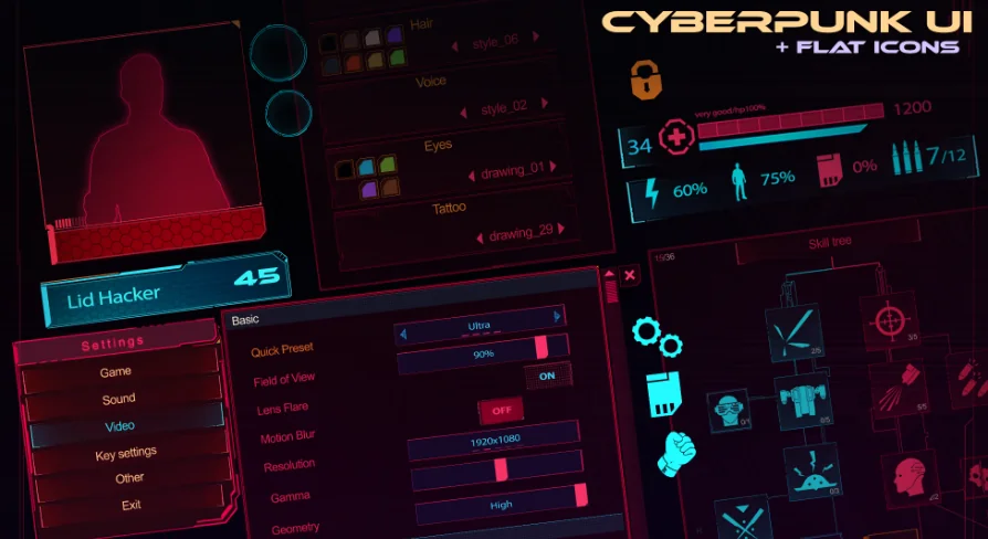 Cyberpunk RPG UI