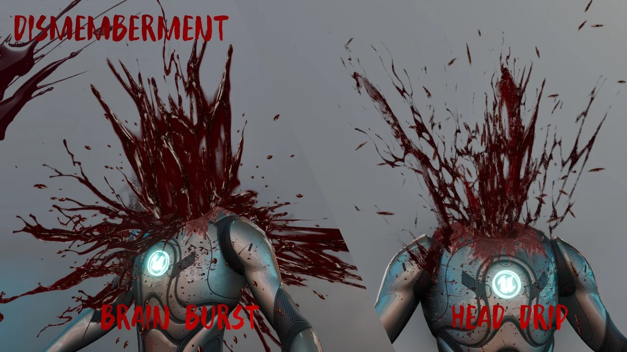 Realistic Blood VFX (Niagara Blood Effects, Blood VFX, Blood, Blood VFX) asset