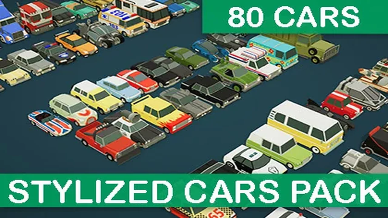Cartoon Vehicles Full Pack - Low Poly Cars (80 Cars)