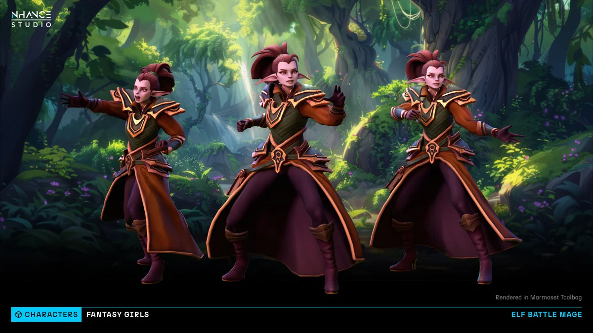 Stylized Fantasy Girls NPC Pack #3 asset