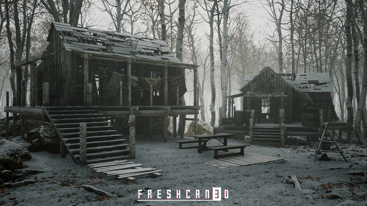 Survival Forest Cabin Bundle (Survival Environment, Forest House, Log House ) asset