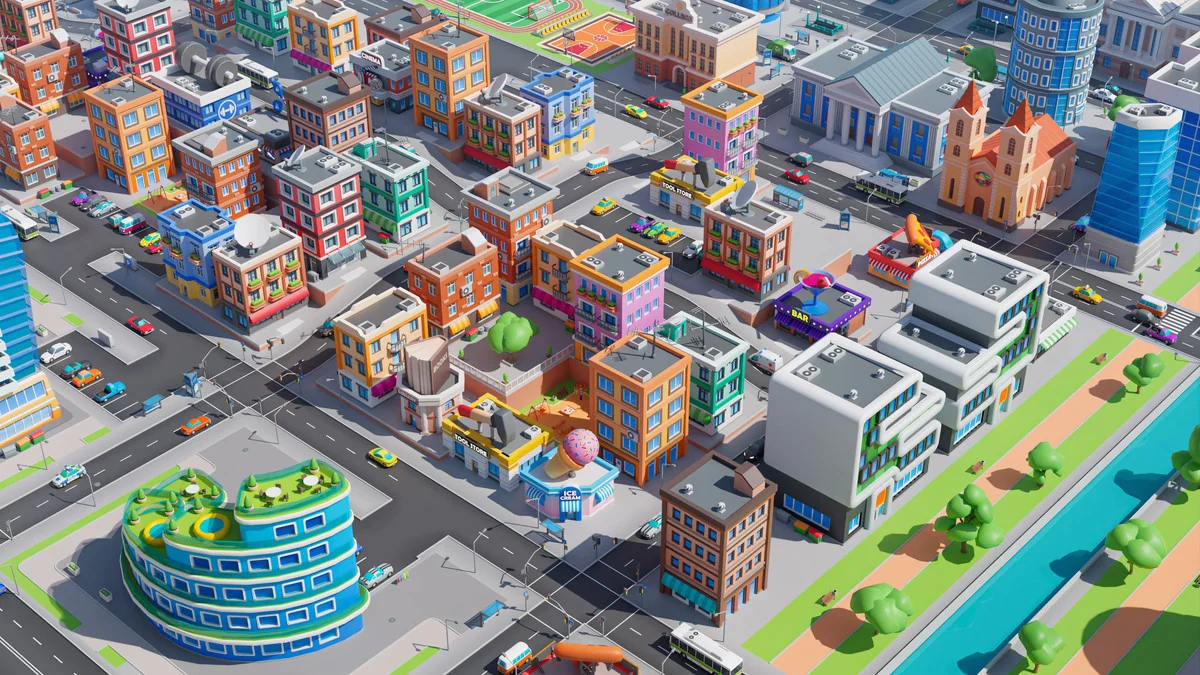 Megacity – Low Poly City 3D Models Pack asset
