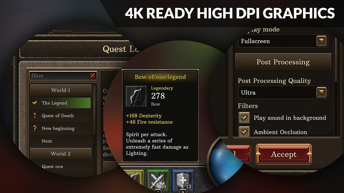 4k Full Fantasy GUI + over 400 png + samples asset