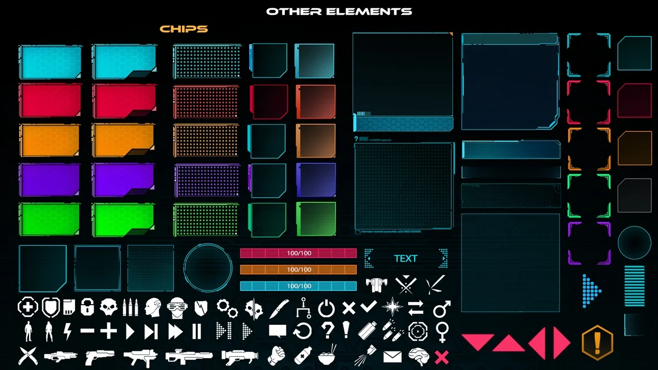 Cyberpunk RPG UI asset