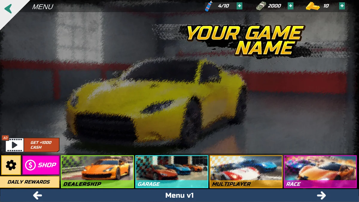 Universal Car Games UI Pack asset
