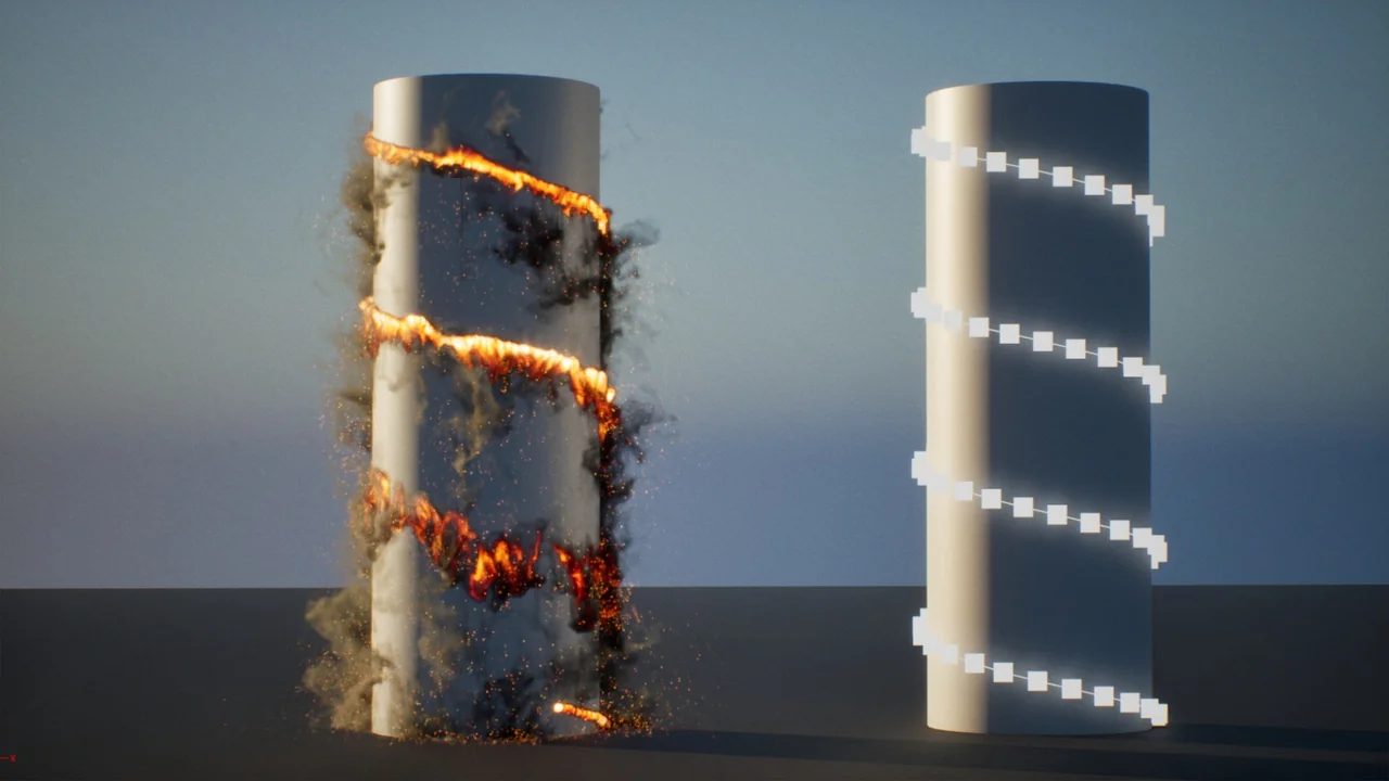 Smoke and Fire Spline – Niagara Fluids asset