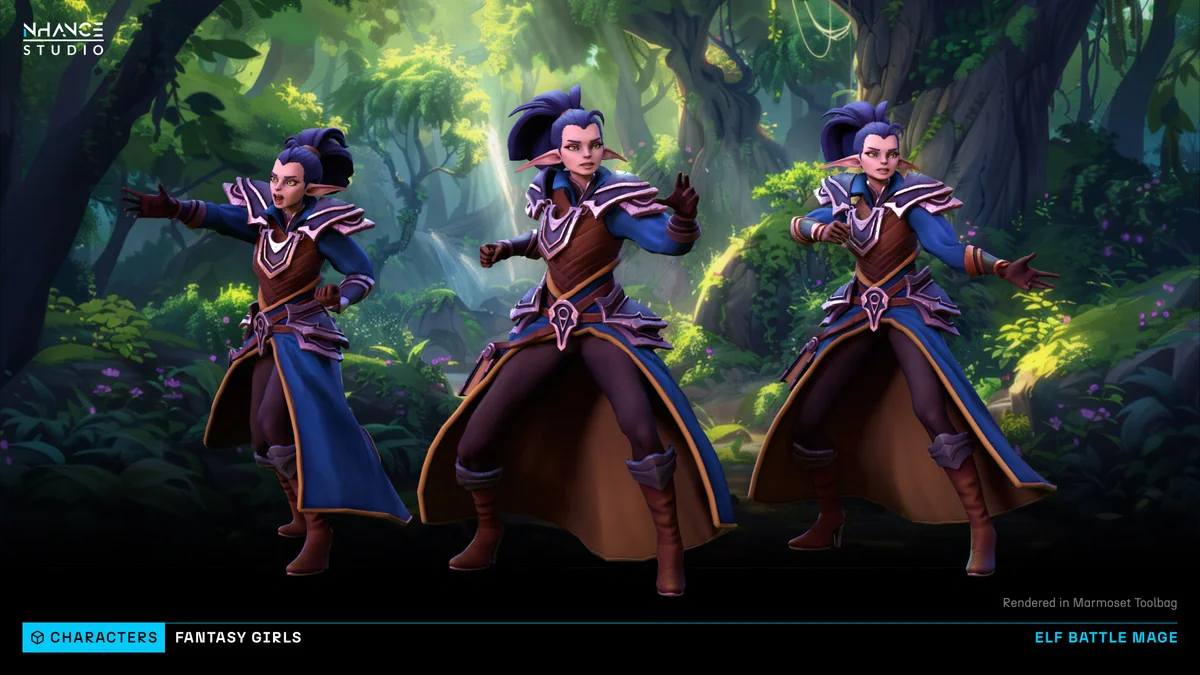 Stylized Fantasy Girls NPC Pack #3 asset