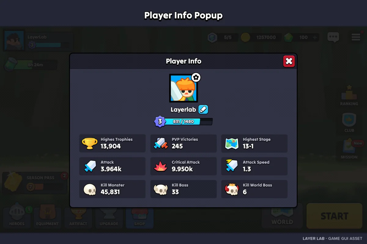 GUI – Casual Fantasy asset