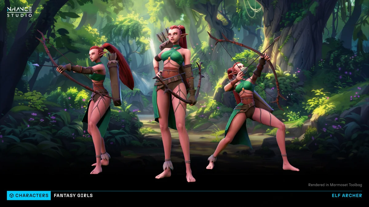 Stylized Fantasy Girls NPC Pack #3 asset