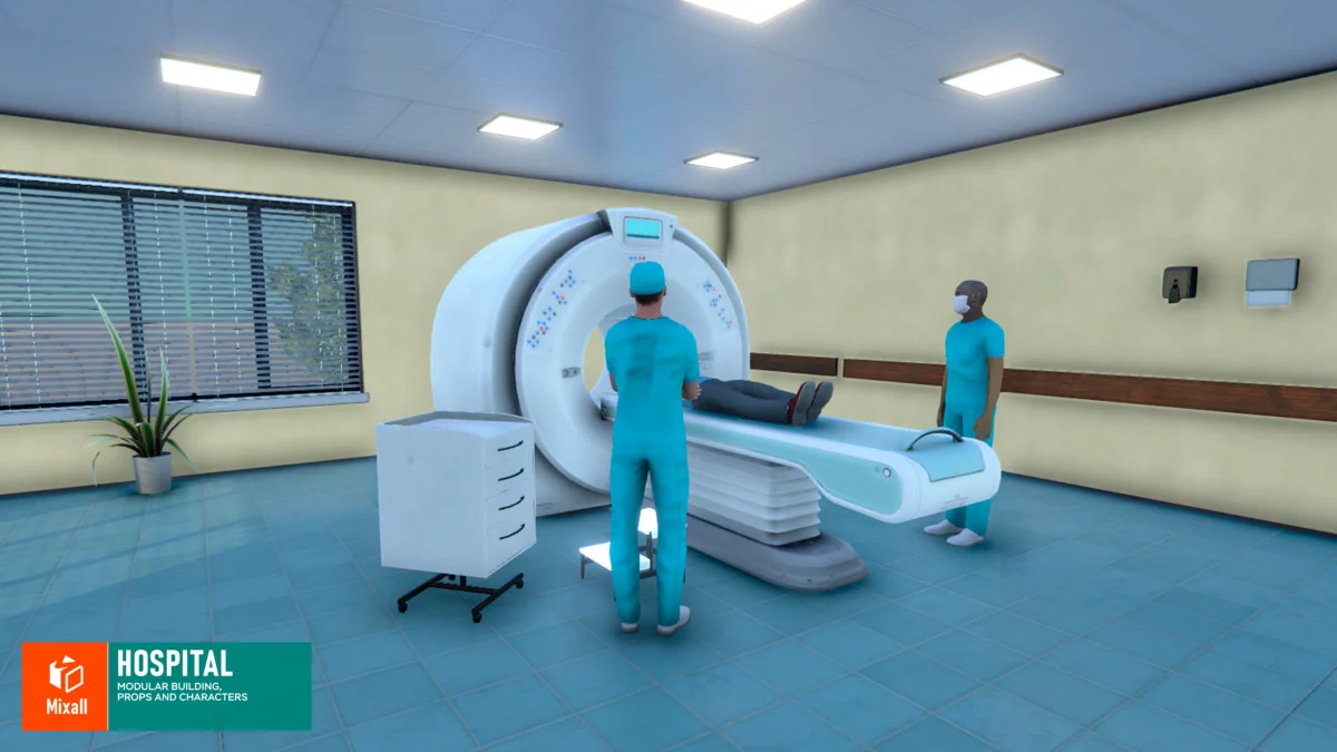 Hospital – modular building, props and characters asset