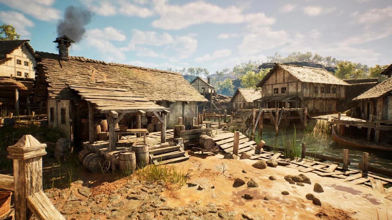 Medieval Seaside Village asset