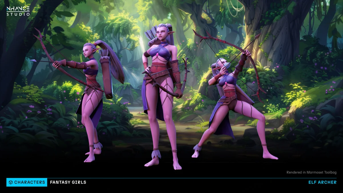 Stylized Fantasy Girls NPC Pack #3 asset