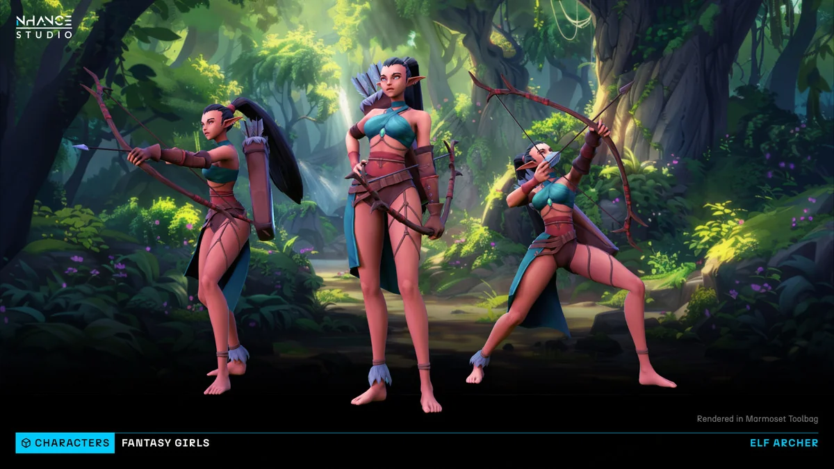 Stylized Fantasy Girls NPC Pack #3 asset