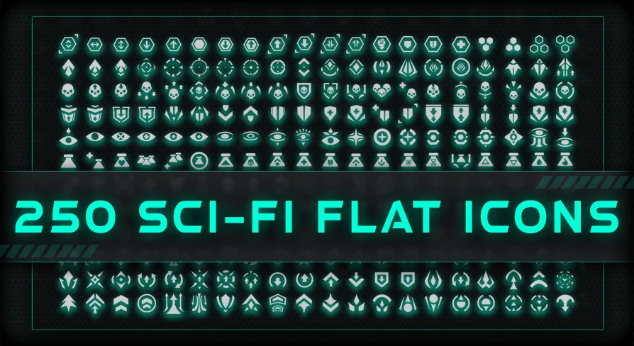 250 Sci-fi Flat Icons