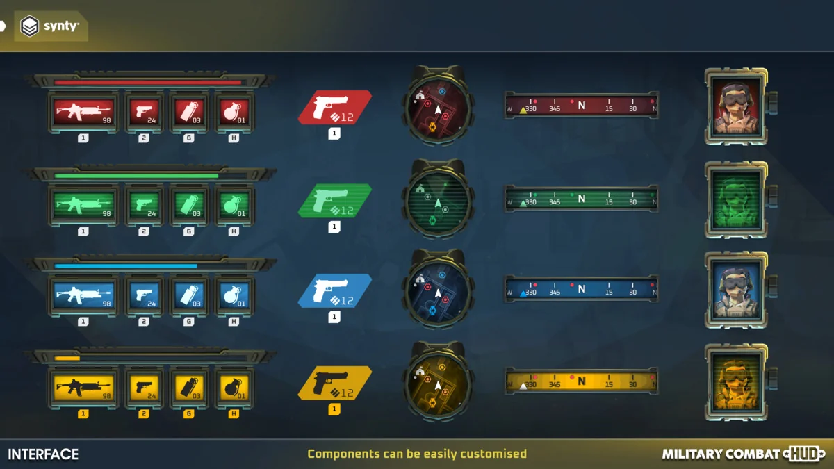 Military Combat HUD – Synty INTERFACE – GUI asset