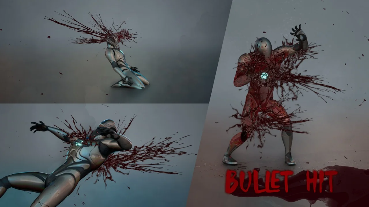 Realistic Blood VFX (Niagara Blood Effects, Blood VFX, Blood, Blood VFX) asset