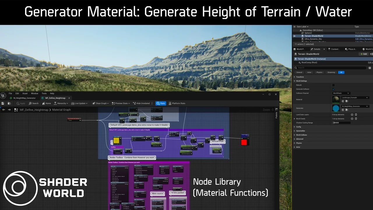 Shader World Plugin : Procedural Terrain, Oceans, Foliage, GPU-accelerated asset