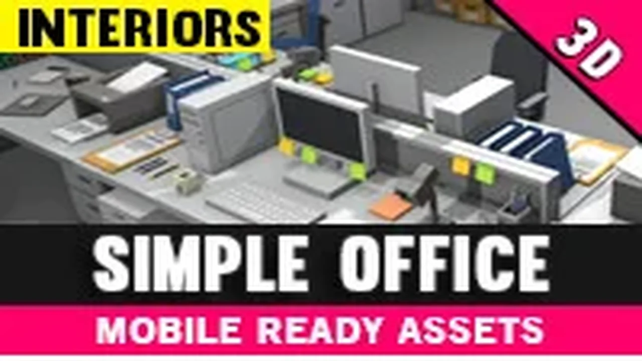 Simple Office Interiors - Cartoon assets
