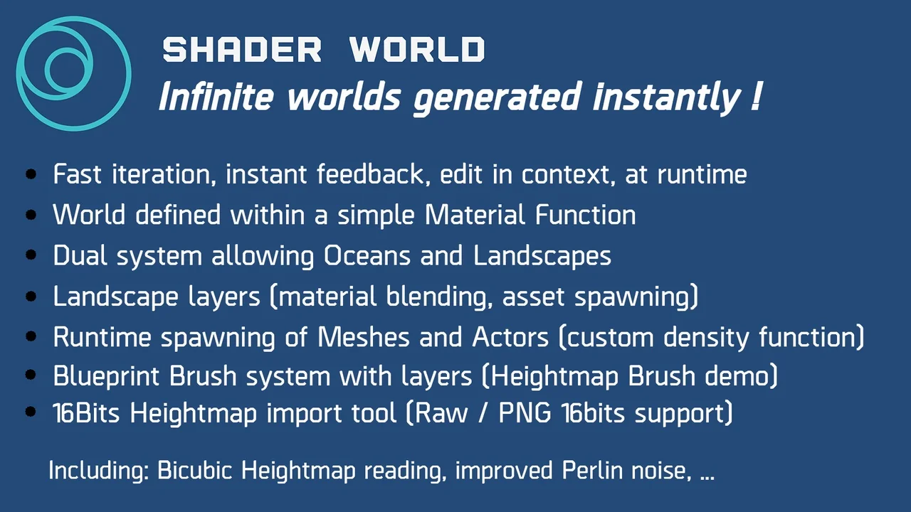 Shader World Plugin : Procedural Terrain, Oceans, Foliage, GPU-accelerated asset