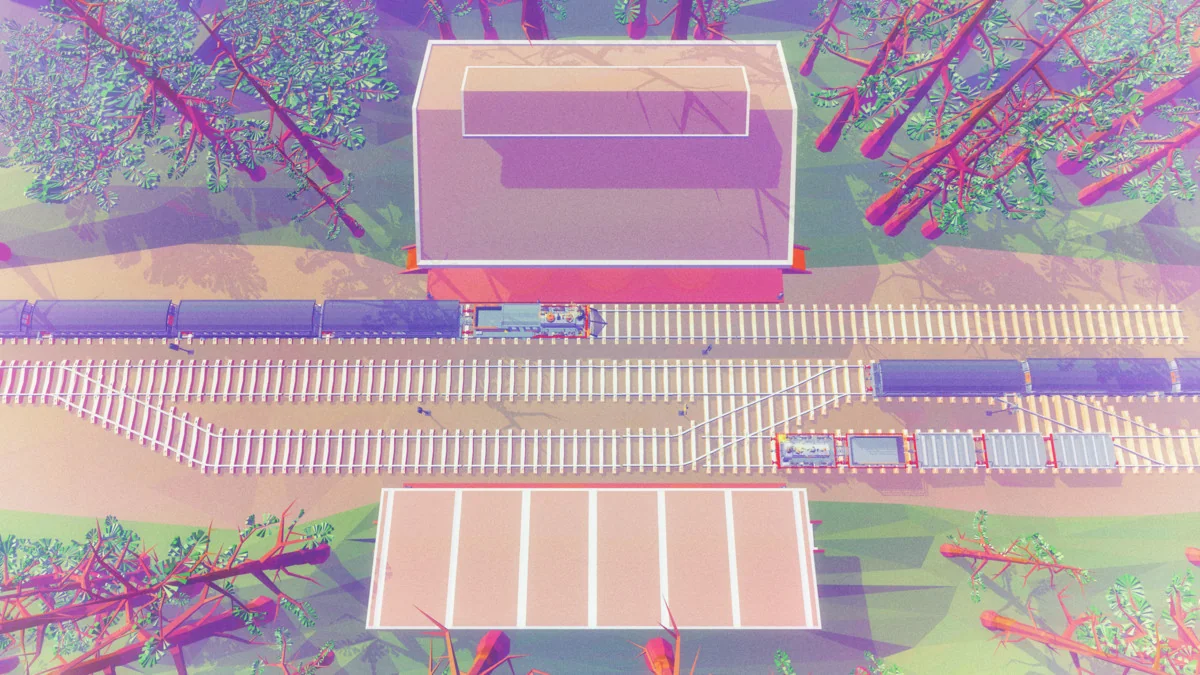 Steam Trains and Stations (Low Poly) asset