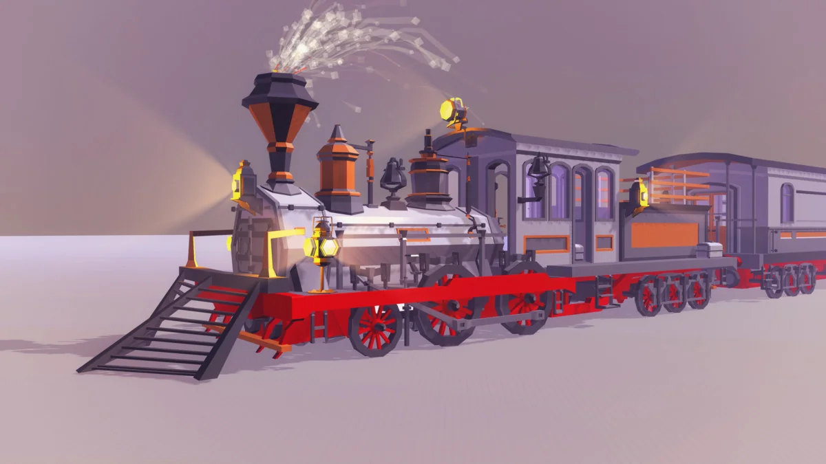 Steam Trains and Stations (Low Poly) asset