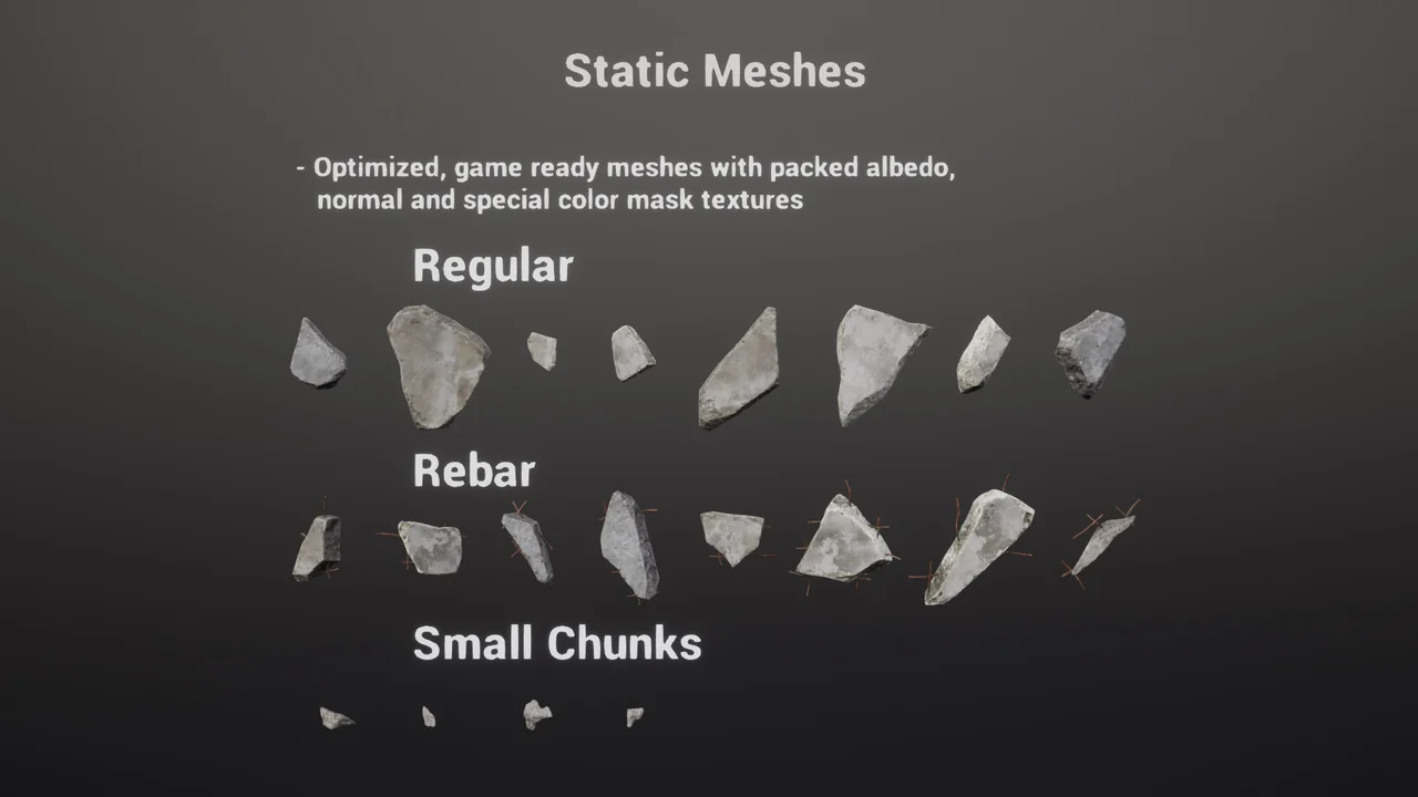 Concrete Debris VFX Pack asset