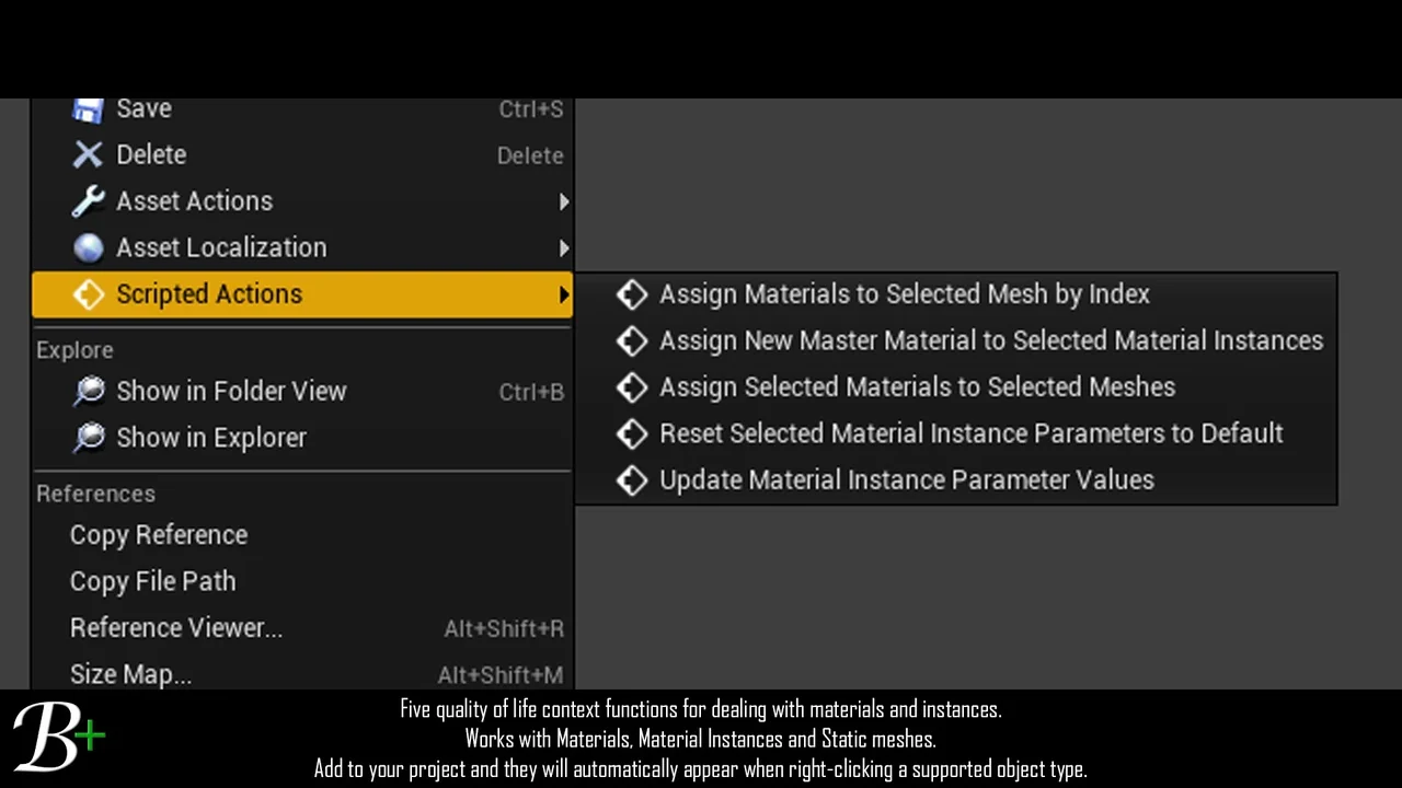 Blutility Plus – Material and Instance Options asset