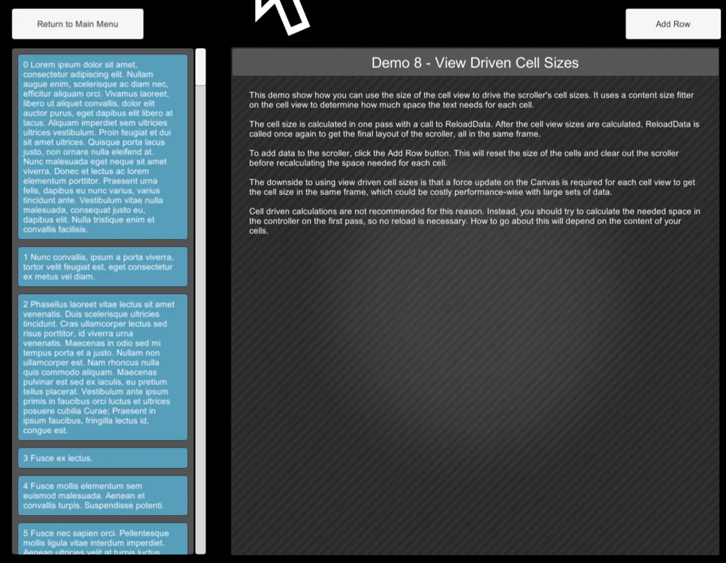 EnhancedScroller asset