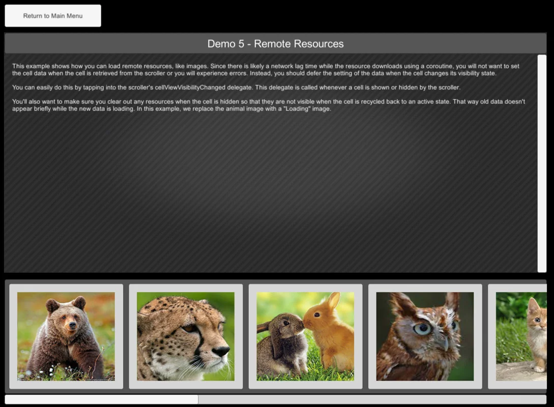 EnhancedScroller asset