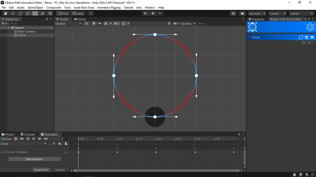 Motion Path Animation Editor asset
