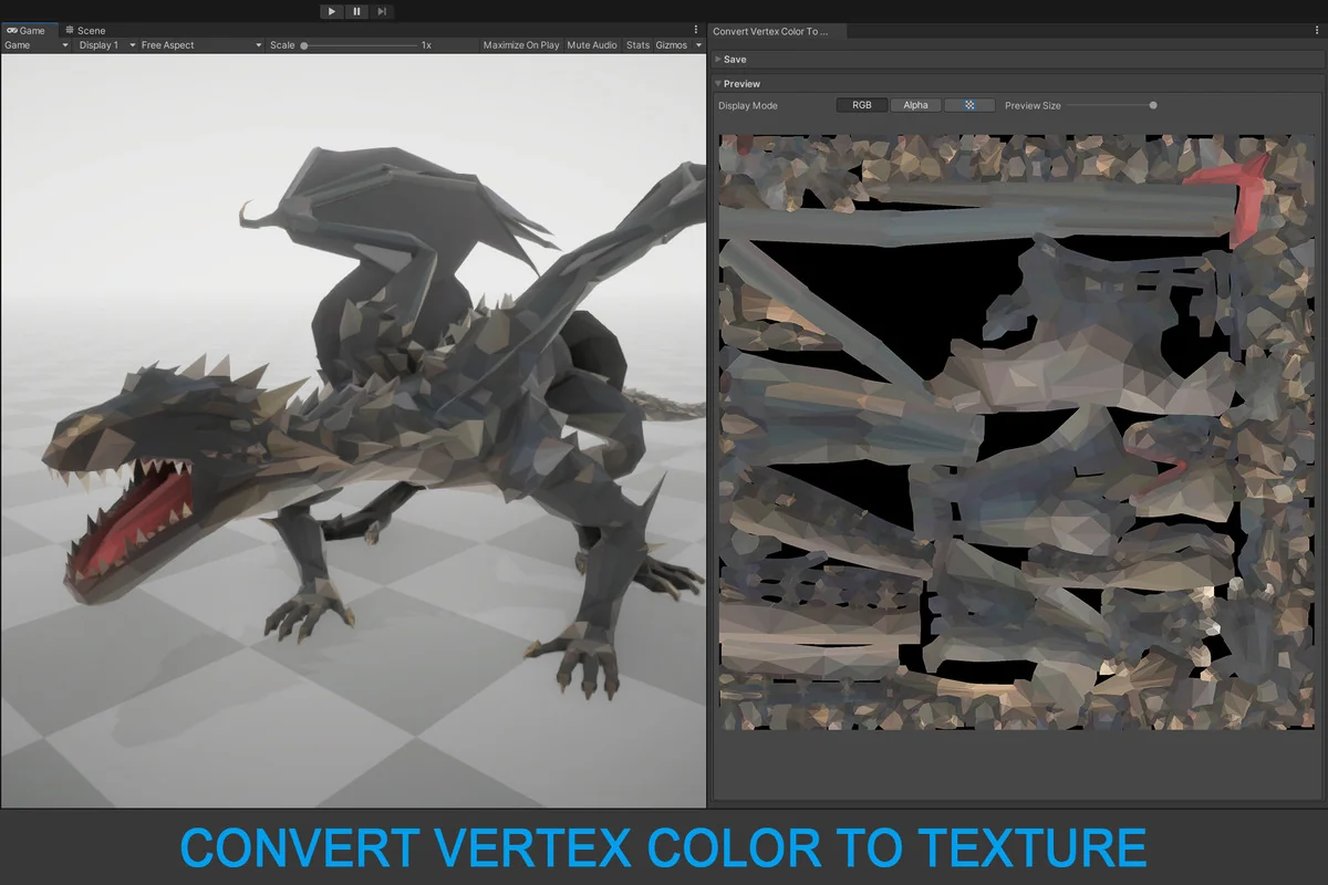 Convert Vertex Color To Texture asset