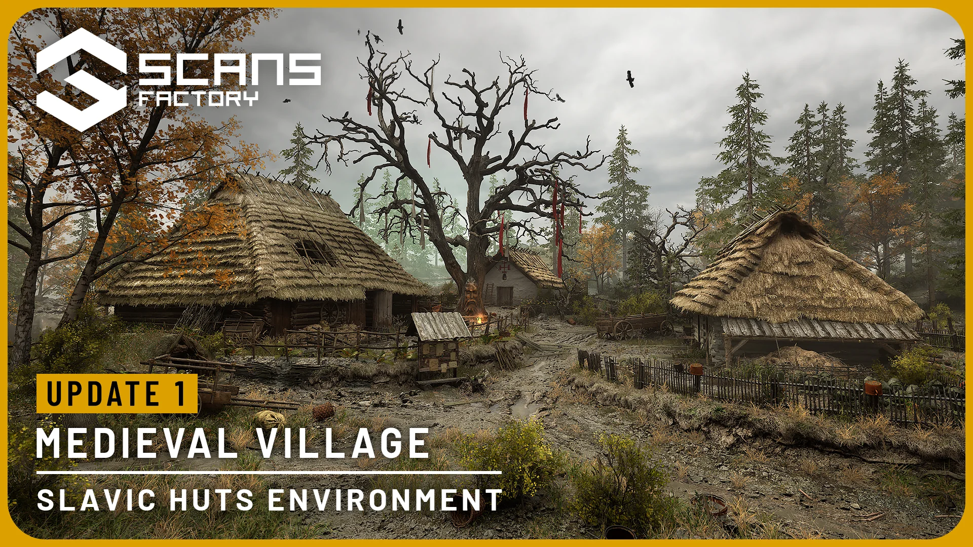 Medieval Village - Slavic Huts environment