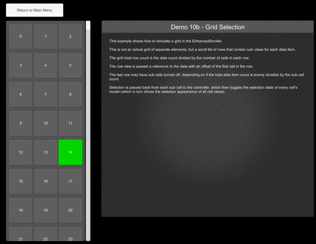 EnhancedScroller asset
