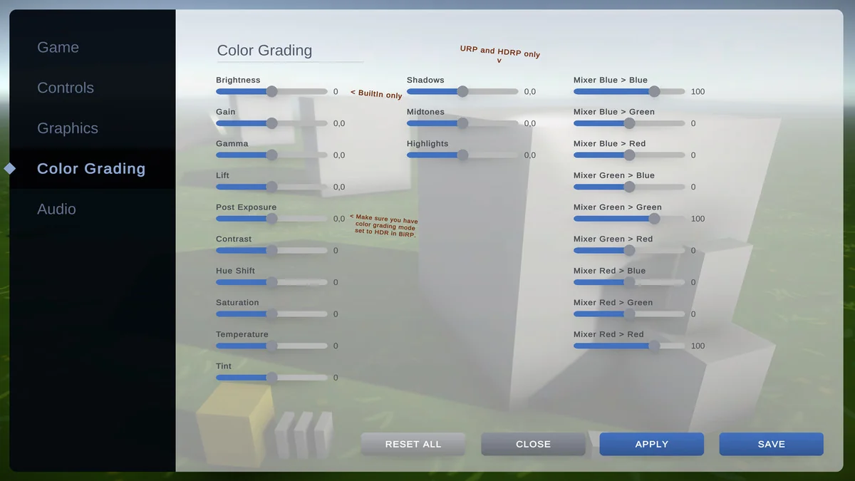 Settings & Game Options – Unified Menu Generator asset