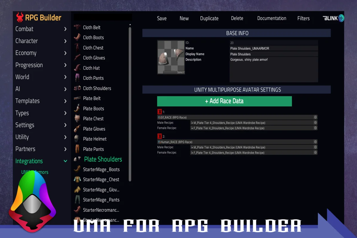 UMA for RPG Builder asset