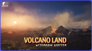 Volcano Land Environment w/ Terrain Scatter Tool (Exterior, Natural, VFX)