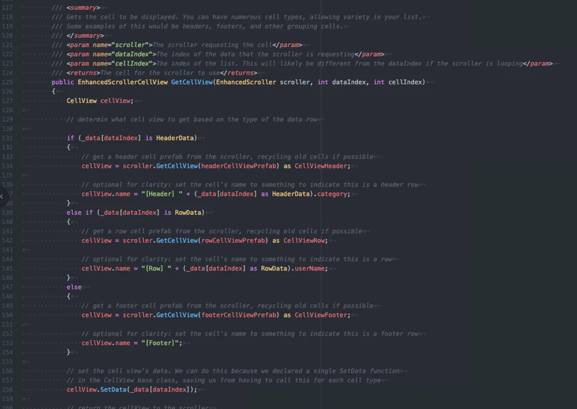 EnhancedScroller asset