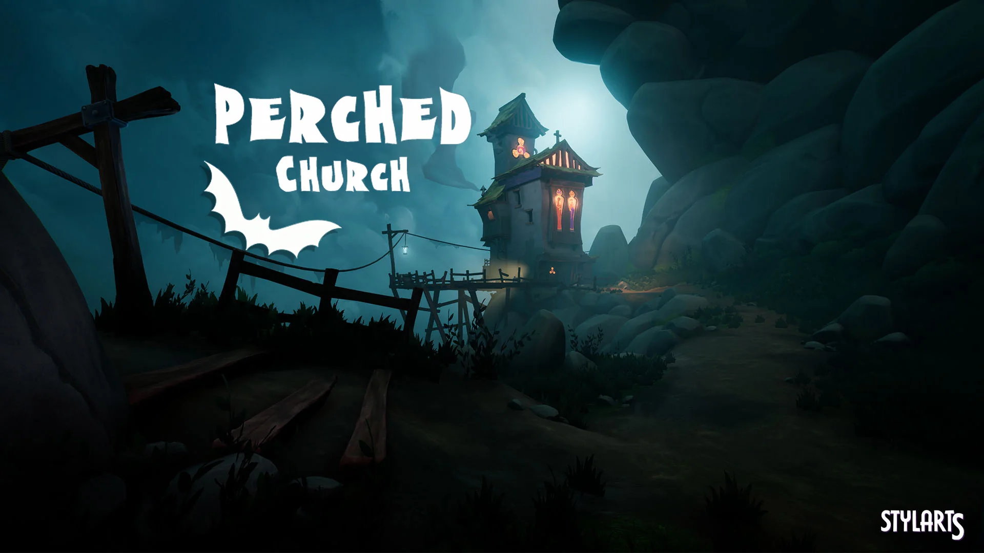 Stylized Perched Church ( Stylized Perched Churche Church Hilltop Stylised 3D )
