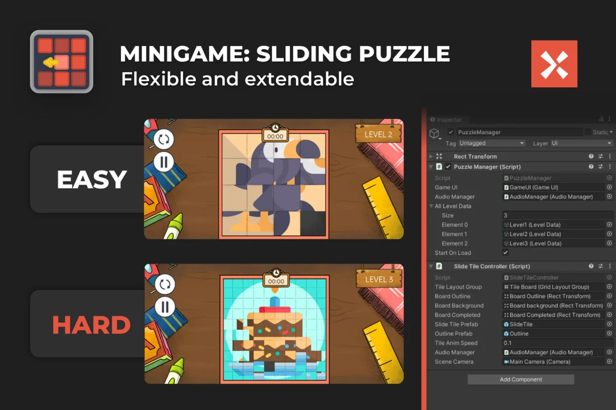 Sliding Puzzle Game Template asset