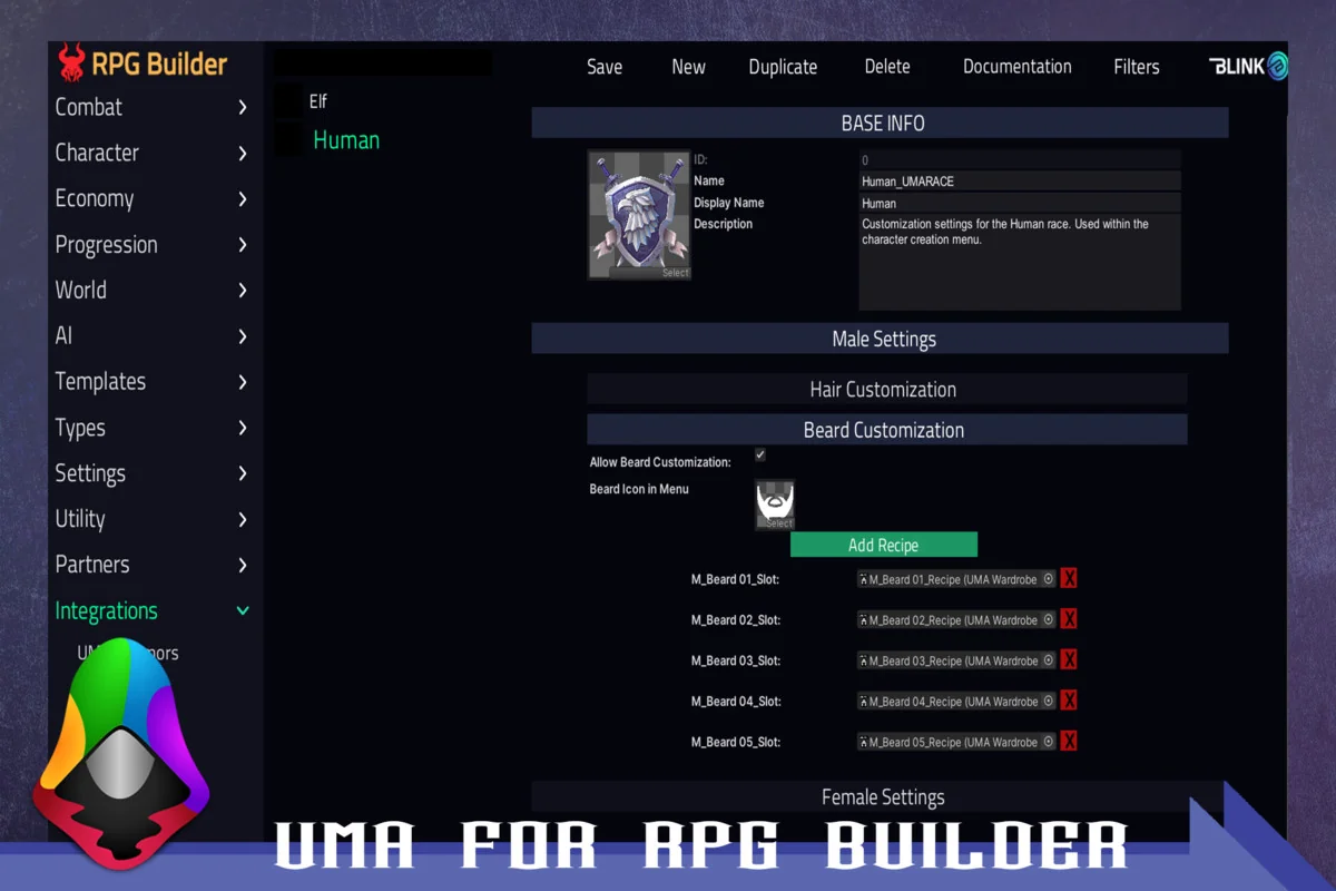 UMA for RPG Builder asset