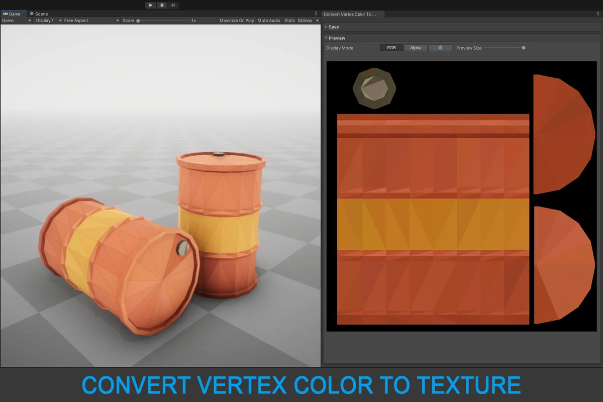 Convert Vertex Color To Texture asset