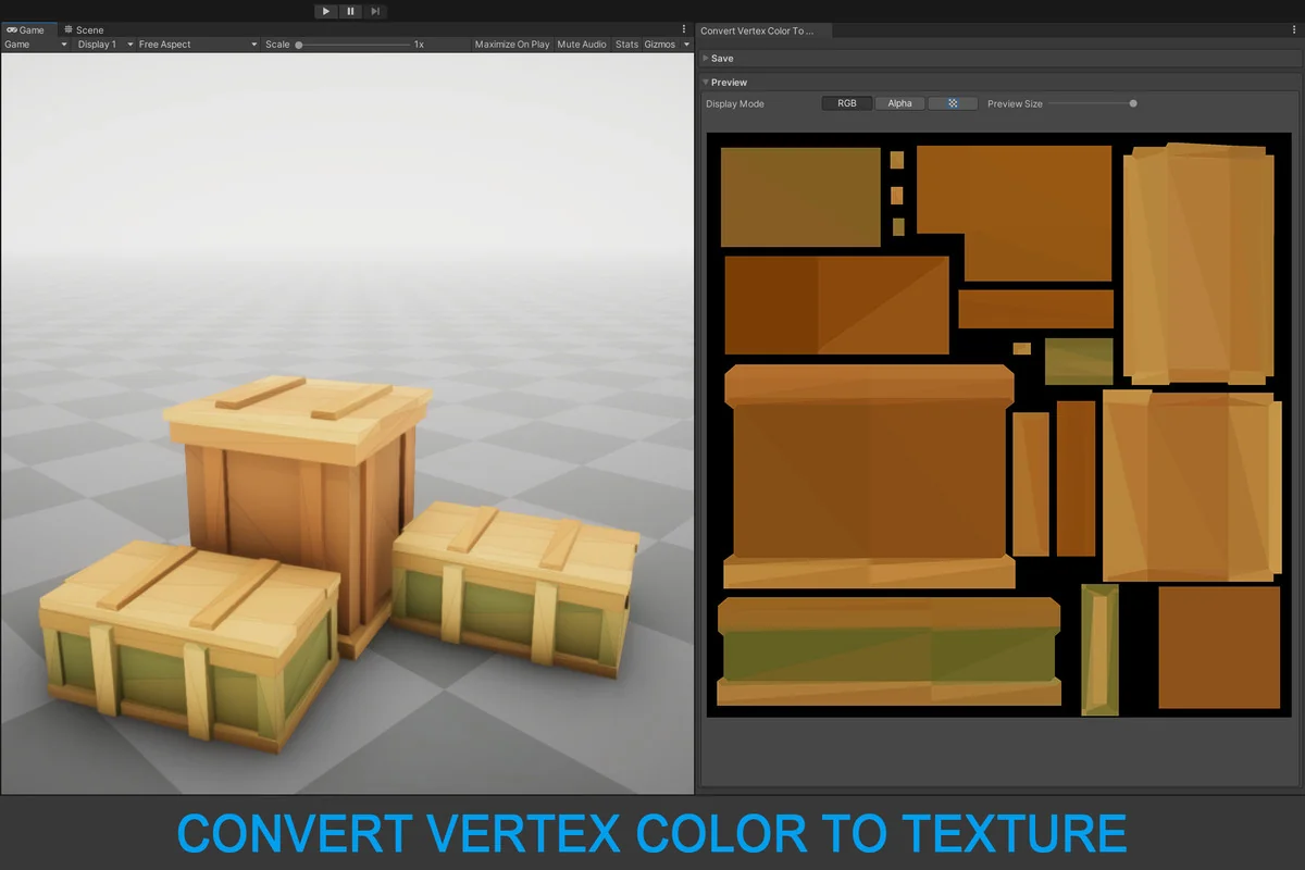 Convert Vertex Color To Texture asset